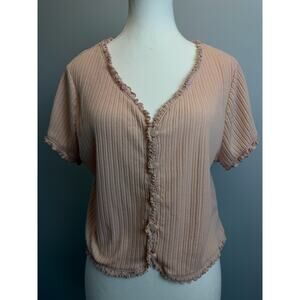 Levi’s XL Ribbed Mona Tee Button Front